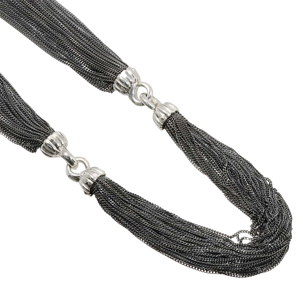 Multi strand Vintage Chain Necklace SV Silver 925