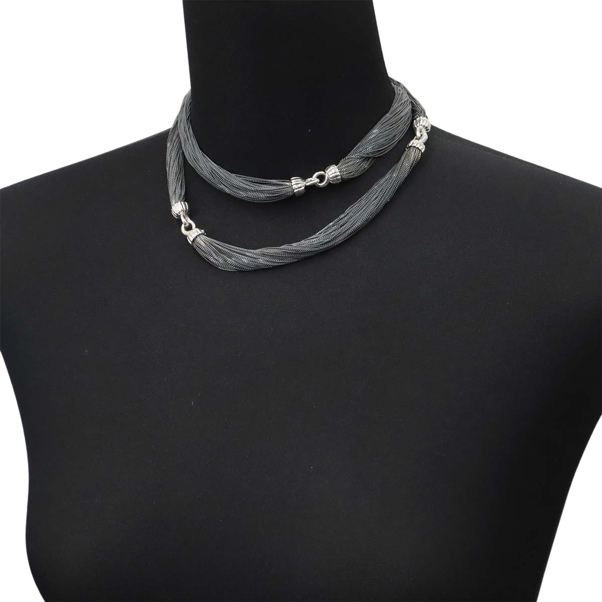 Multi strand Vintage Chain Necklace SV Silver 925