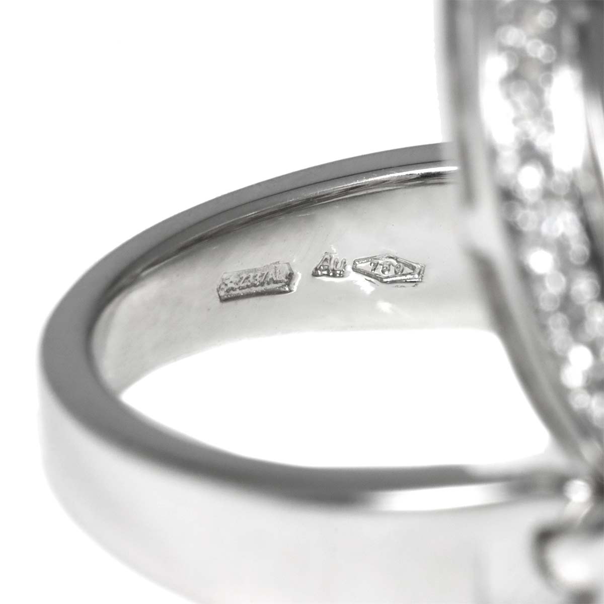 Astrale Cerchi Diamond Ring 18K White Gold 750 5.5-5.75(US)