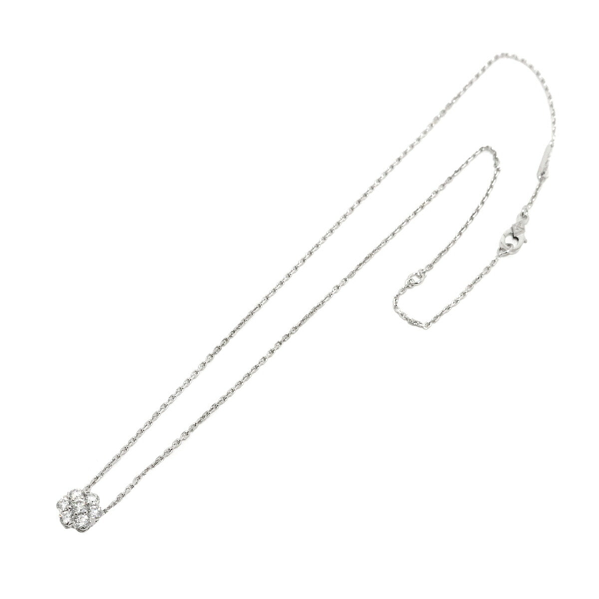 Fleurette Diamond SM Necklace 18K WG 750