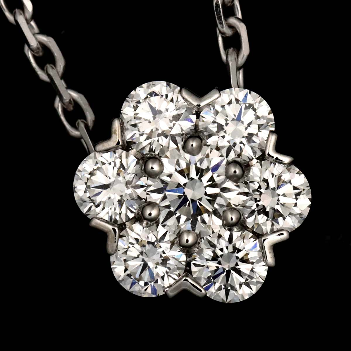 Fleurette Diamond SM Necklace 18K WG 750
