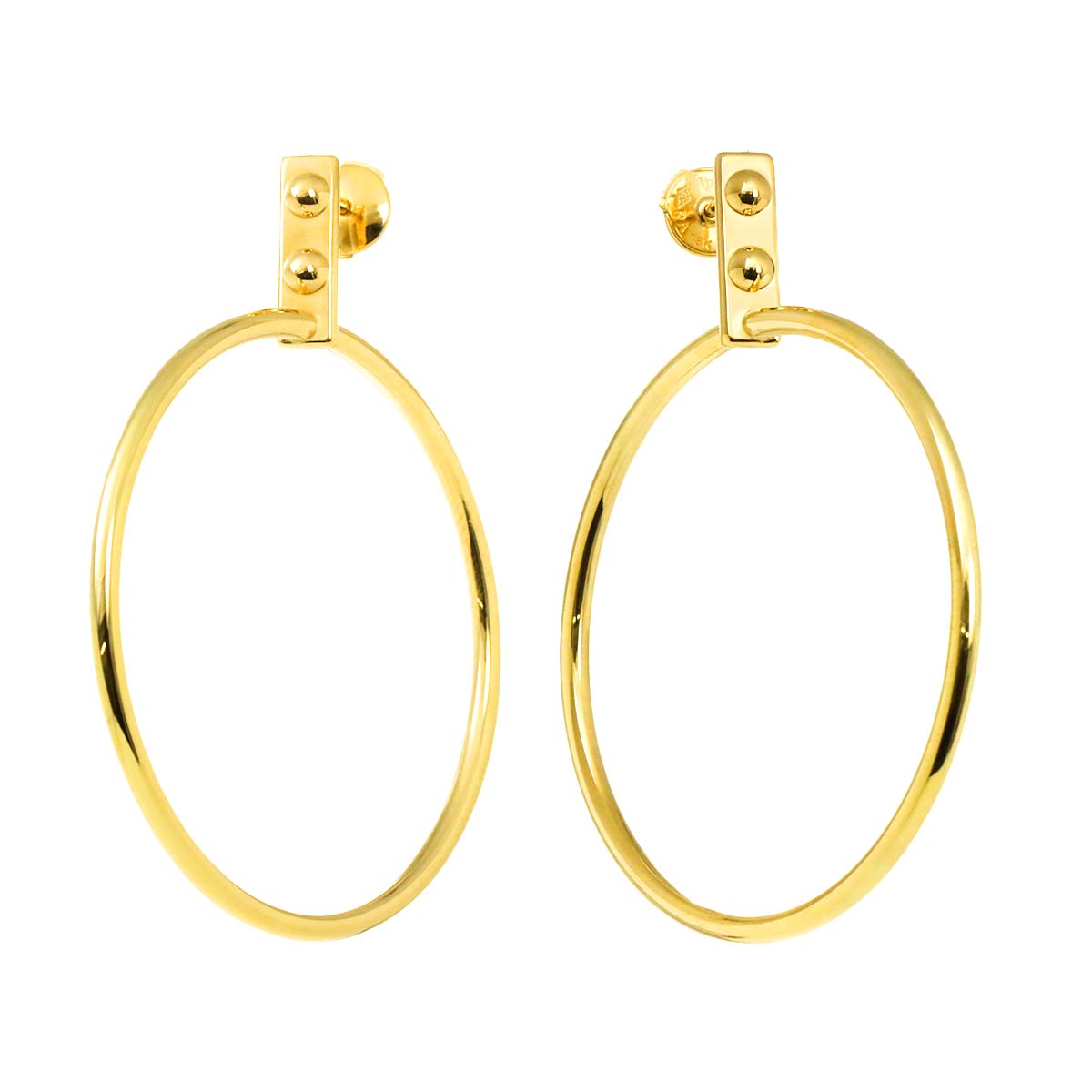 Hoop Earrings Pierced 18K YG 750