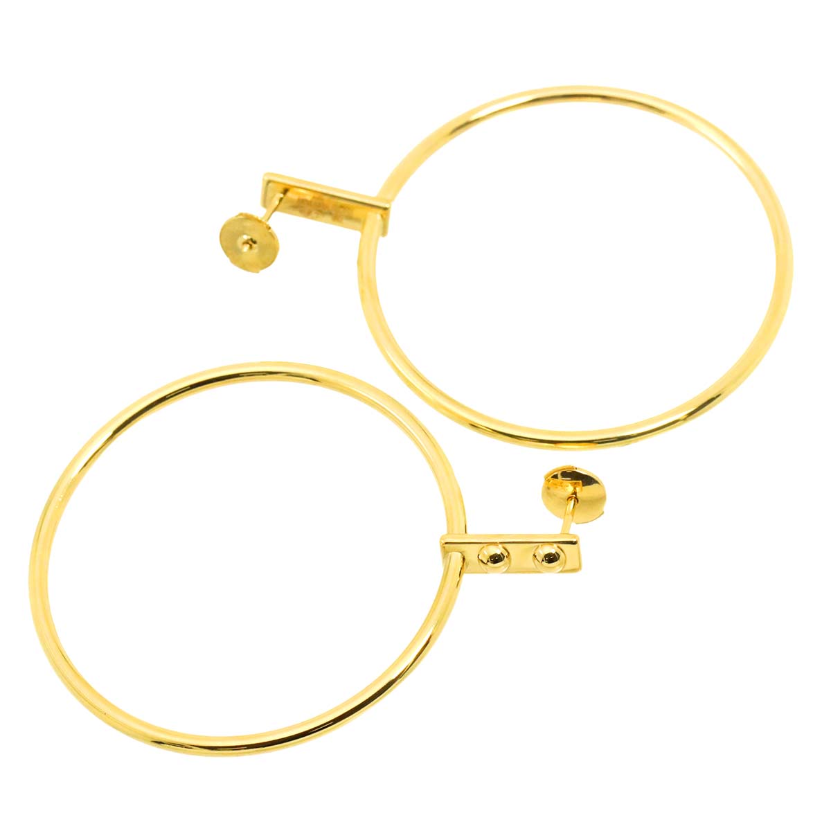 Hoop Earrings Pierced 18K YG 750