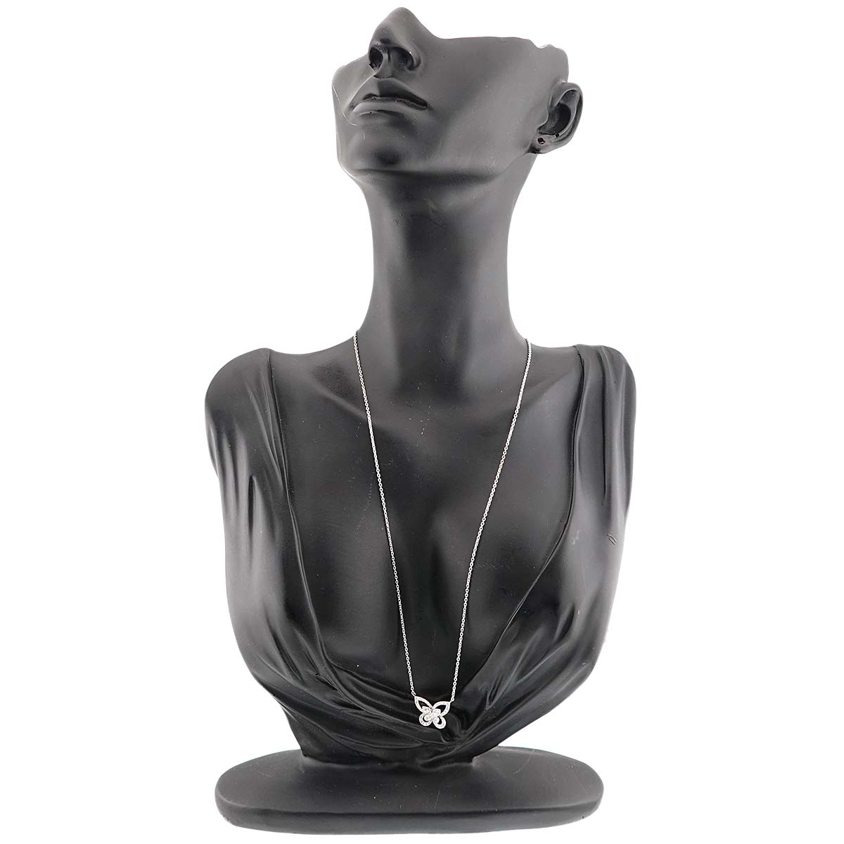 Butterfly Silhouette Mini Diamond Necklace 18K WG 750