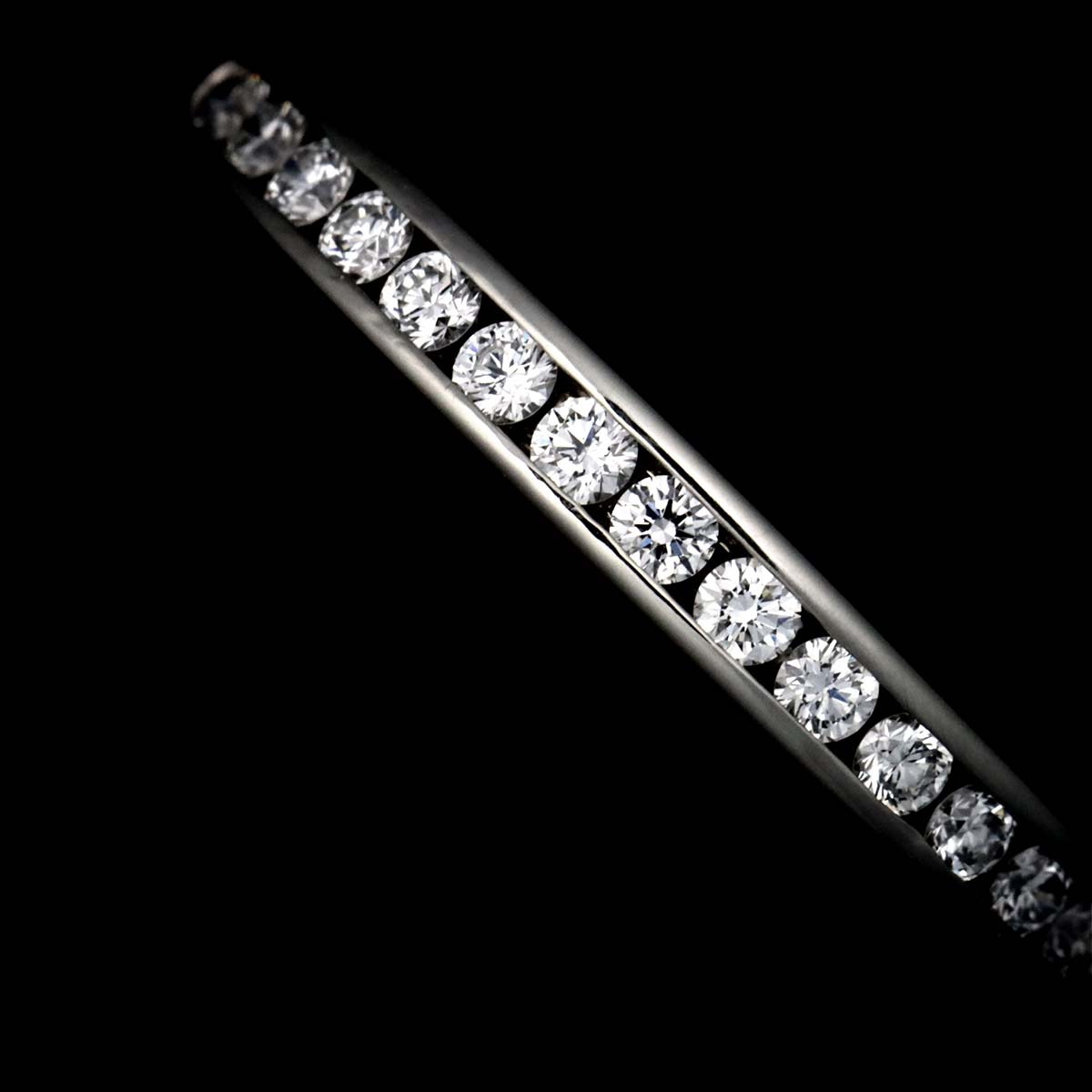 Half Diamond band Ring Platinum Size4.75-5(US)