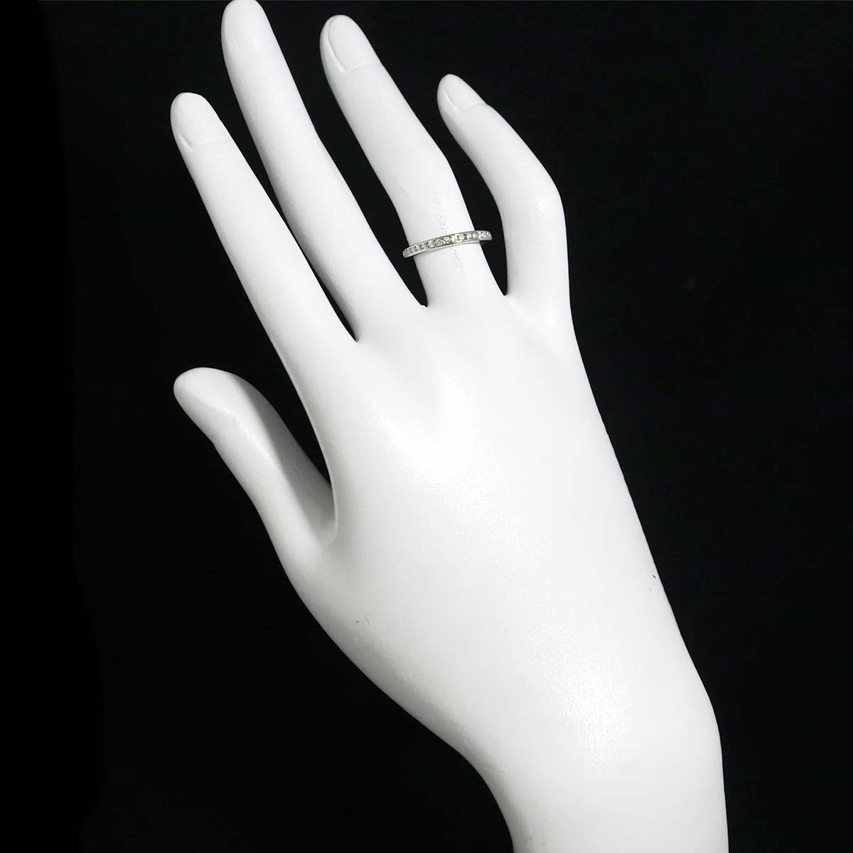 Half Diamond band Ring Platinum Size4.75-5(US)