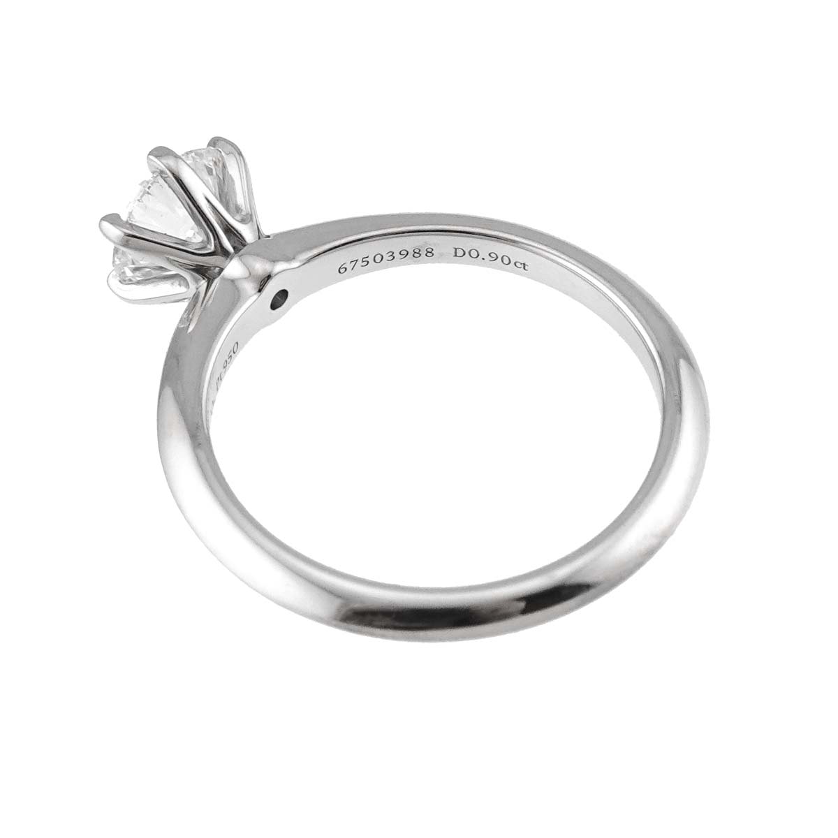 Diamond 0.90ct F/VS2/3EX Ring Pt Size5.75-6(US)