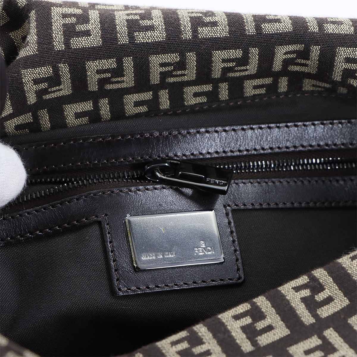 Zucchino Mamma Baguette Shoulder Bag Canvas Brown Beige 8BR003