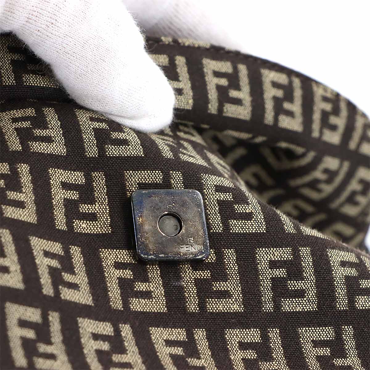 Zucchino Mamma Baguette Shoulder Bag Canvas Brown Beige 8BR003