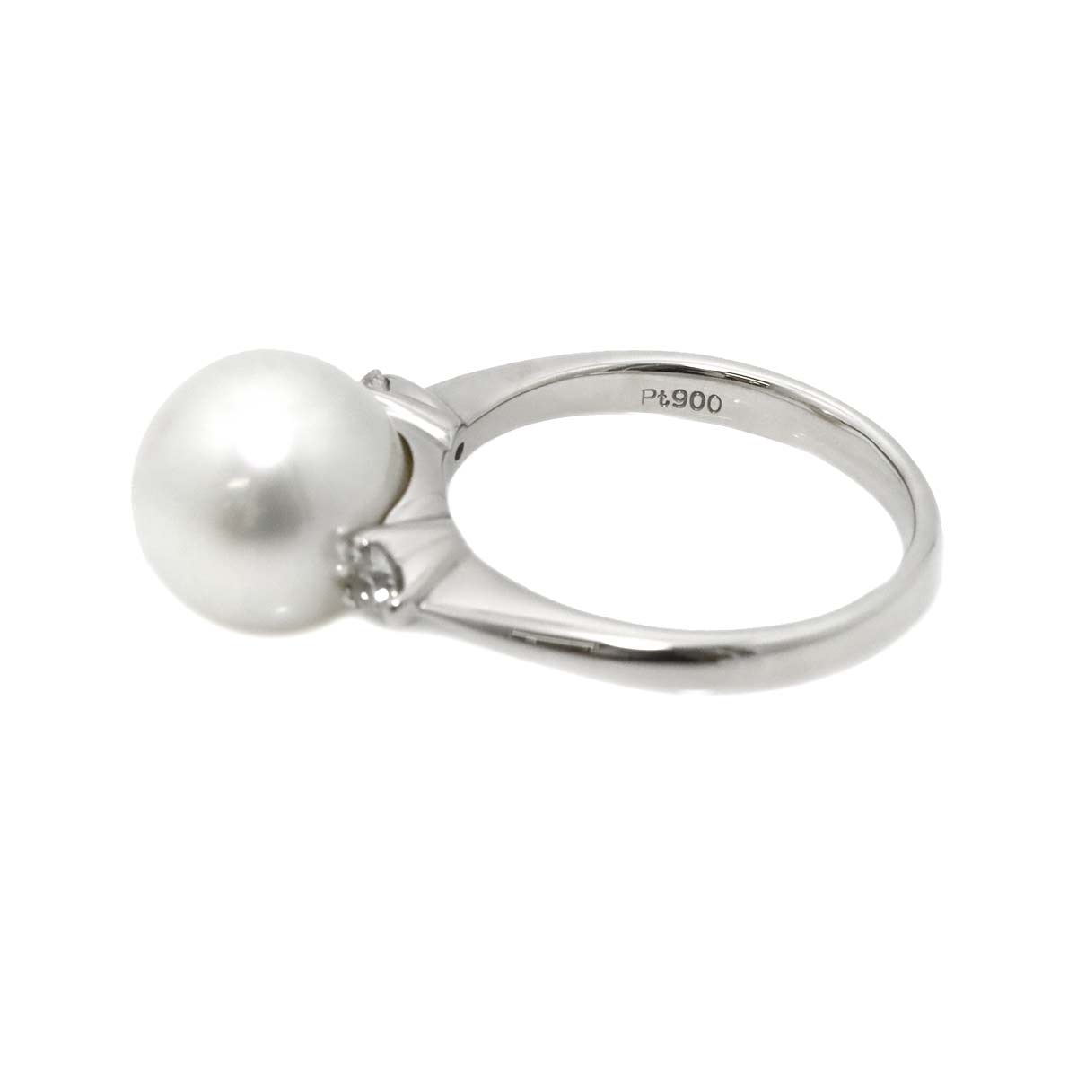 South Sea pearl 12.3mm Diamond 0.36ct Ring Pt Platinum 9.5-9.75(US)