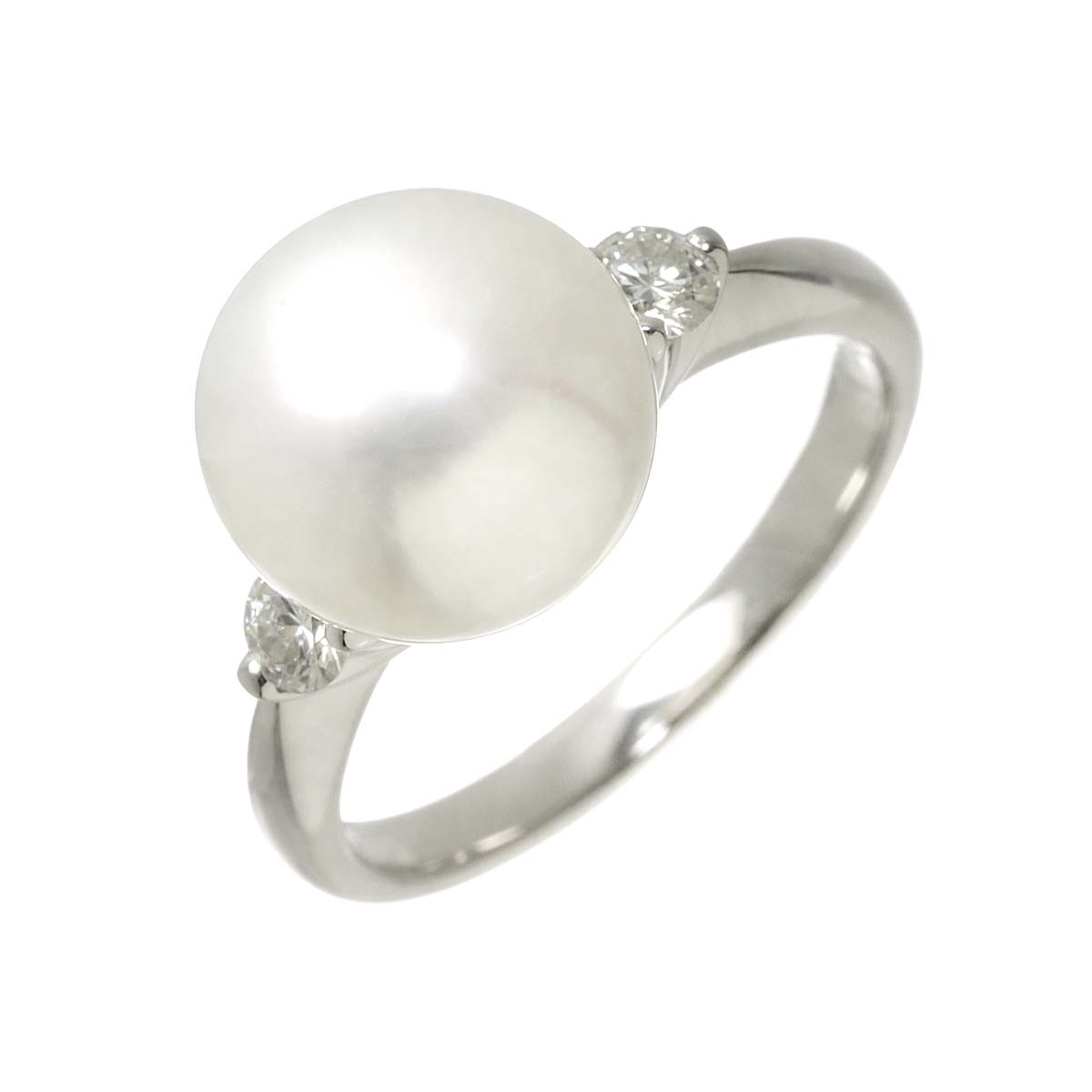South Sea pearl 12.3mm Diamond 0.36ct Ring Pt Platinum 9.5-9.75(US)