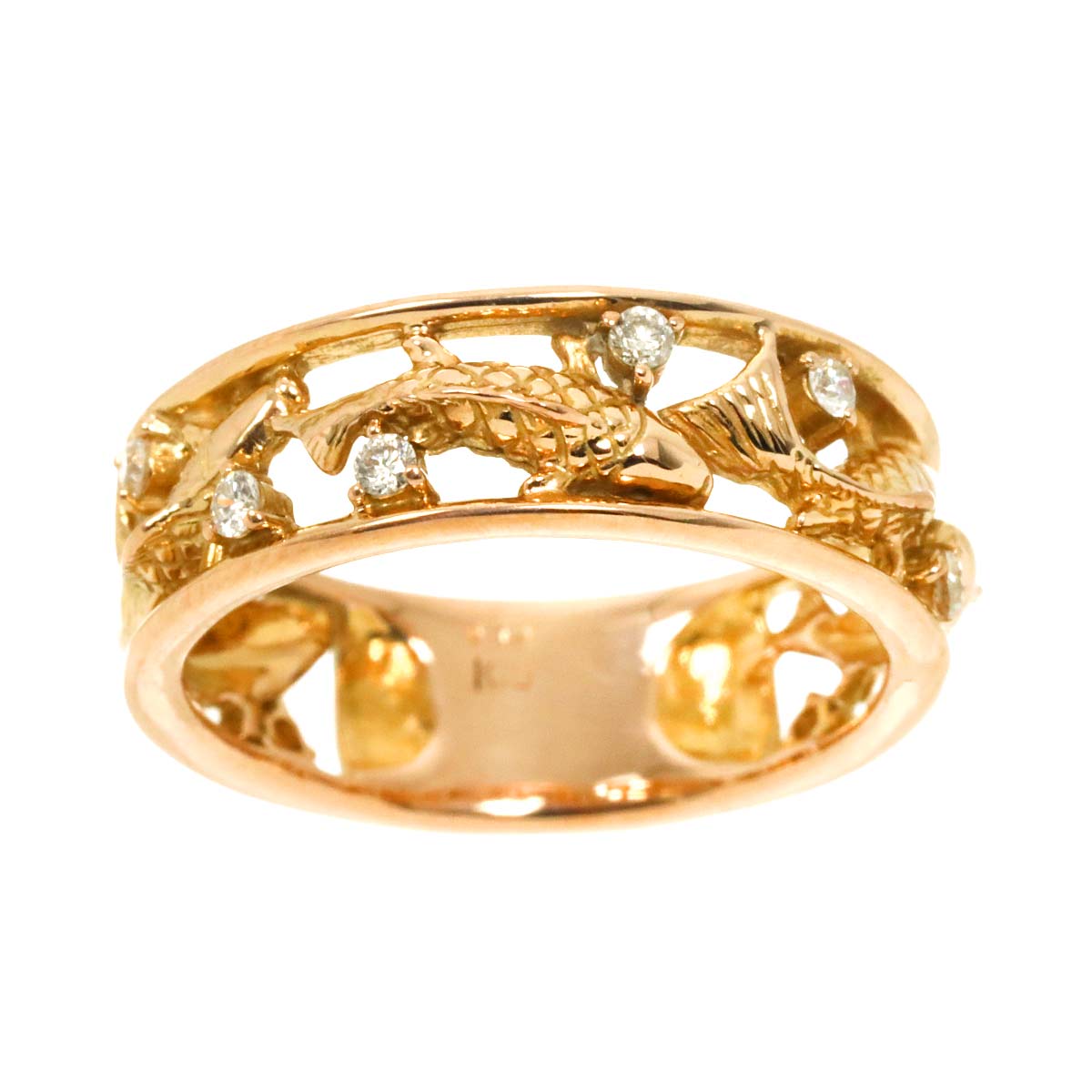 Diamond 0.14ct Ring 18K PG Pink Gold 750 Size5.5-5.75(US)