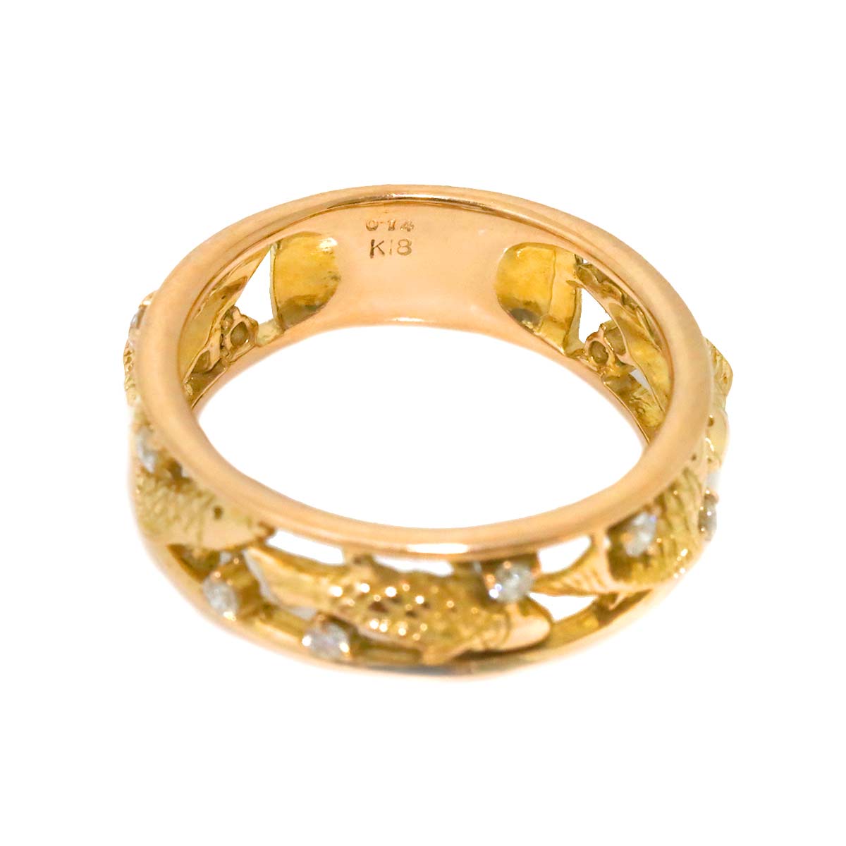 Diamond 0.14ct Ring 18K PG Pink Gold 750 Size5.5-5.75(US)