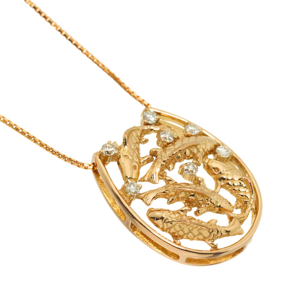 Diamond 0.11ct Necklace 18K Pink Gold 750