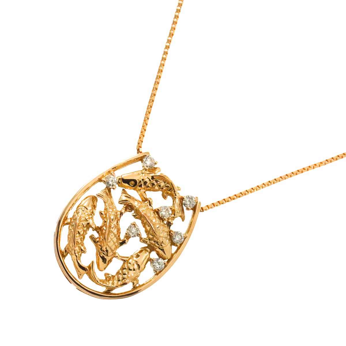 Diamond 0.11ct Necklace 18K Pink Gold 750