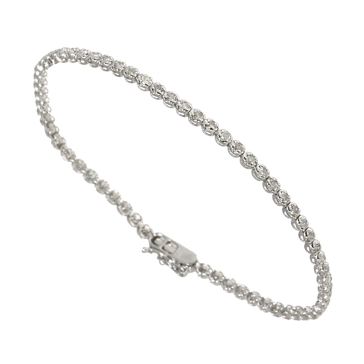 Diamond 1.00ct Bracelet 18K K18 WG White Gold 750