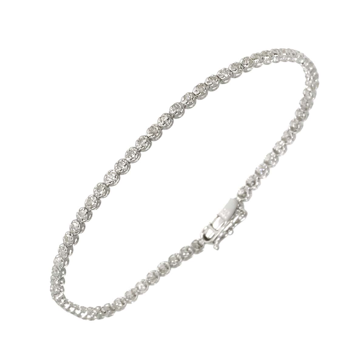 Diamond 1.00ct Bracelet 18K K18 WG White Gold 750