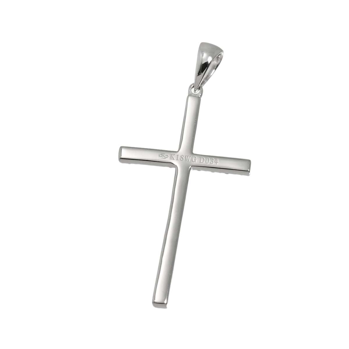 Diamond 0.34ct Pendant Top 18K K18 WG White Gold 750