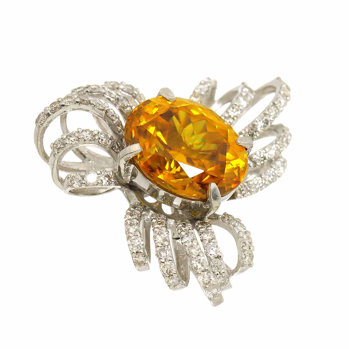 Sphene 4.66ct Diamond 0.76ct Pendant Top Pt Platinum