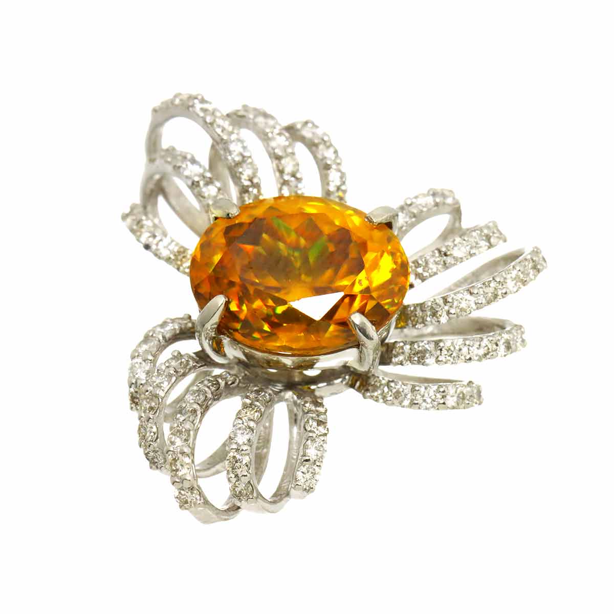 Sphene 4.66ct Diamond 0.76ct Pendant Top Pt Platinum