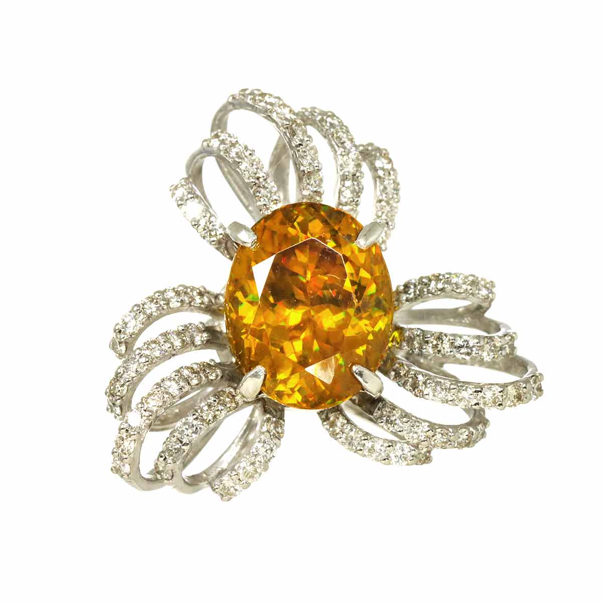 Sphene 4.66ct Diamond 0.76ct Pendant Top Pt Platinum