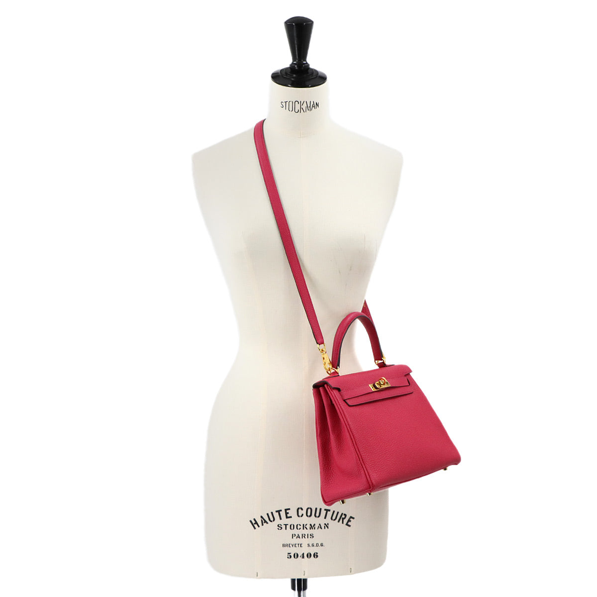 Kelly 25 2way Hand Shoulder Bag Togo Framboise Purse Pink