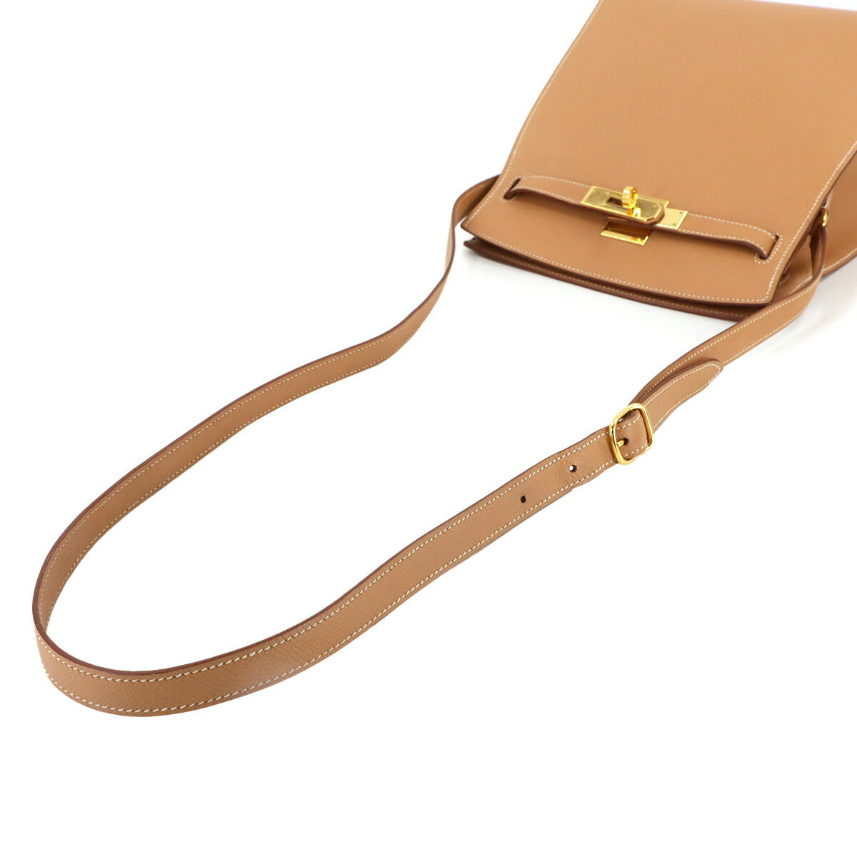 Kelly Sport MM Shoulder Bag Coushevel Epsom Natural