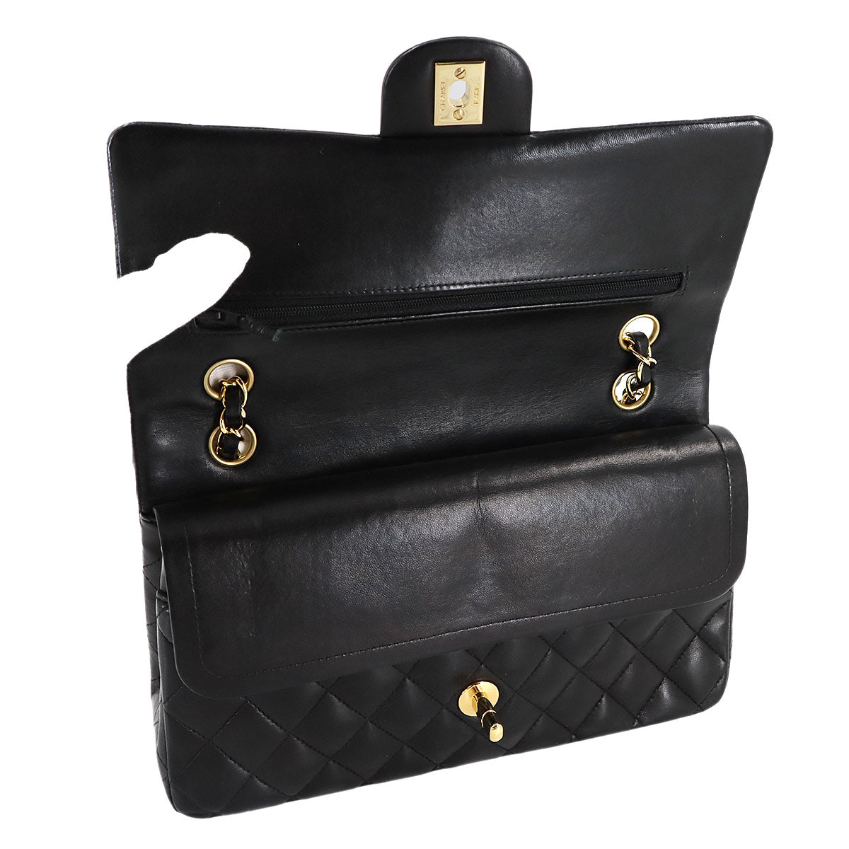 Matelasse 25 Chain Shoulder Bag Leather Black A01112 11.12