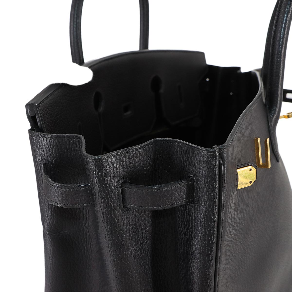 Birkin 40 Ardennes Leather Black Hand Bag Vintage Purse