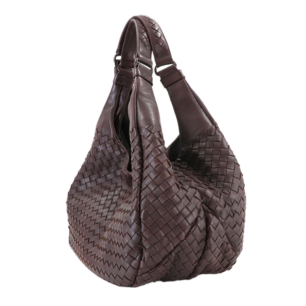 Intrecciato Campana Shoulder Bag Leather Brown 125787