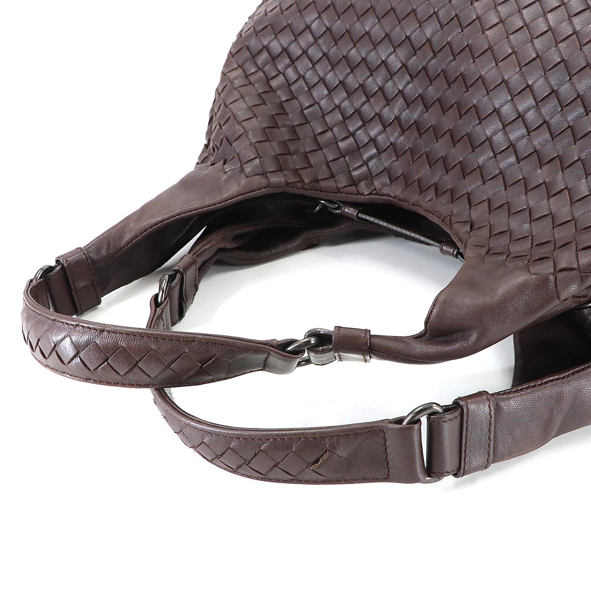 Intrecciato Campana Shoulder Bag Leather Brown 125787