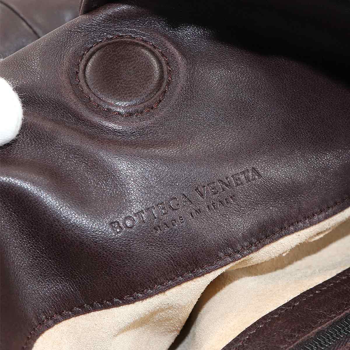 Intrecciato Campana Shoulder Bag Leather Brown 125787