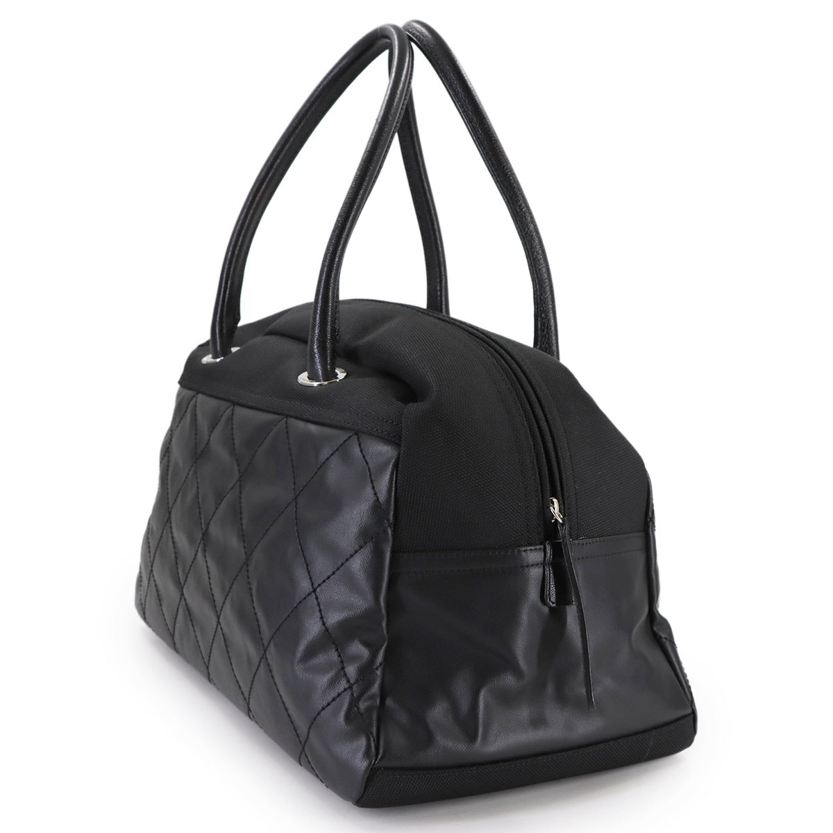 Paris Biarritz Boston Bag PVC Nylon Leather Black