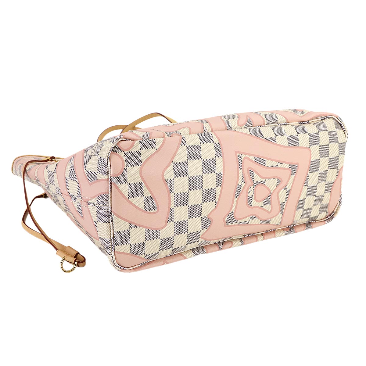 Damier Azur Tahiti Neverfull MM Tote Bag White N41050