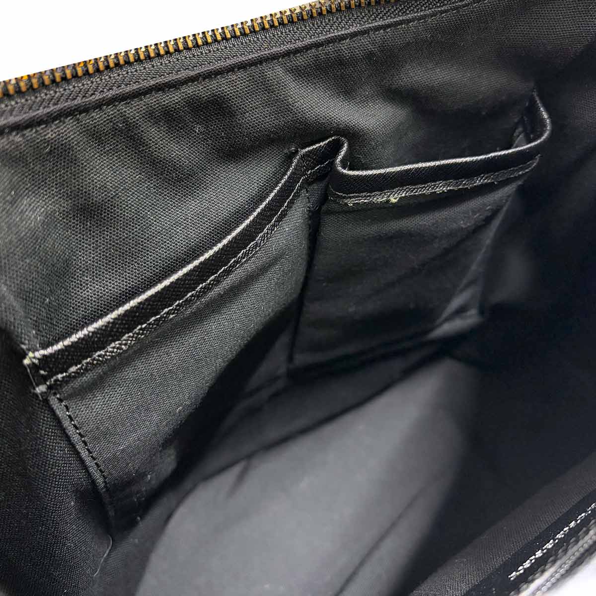 Shoulder Bag Canvas Leather Beige Black Plaid Purse