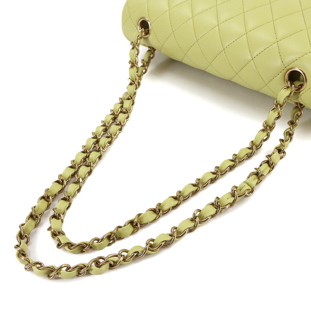 Matelasse 25 Chain Shoulder Bag Leather Light green A01112 11.12