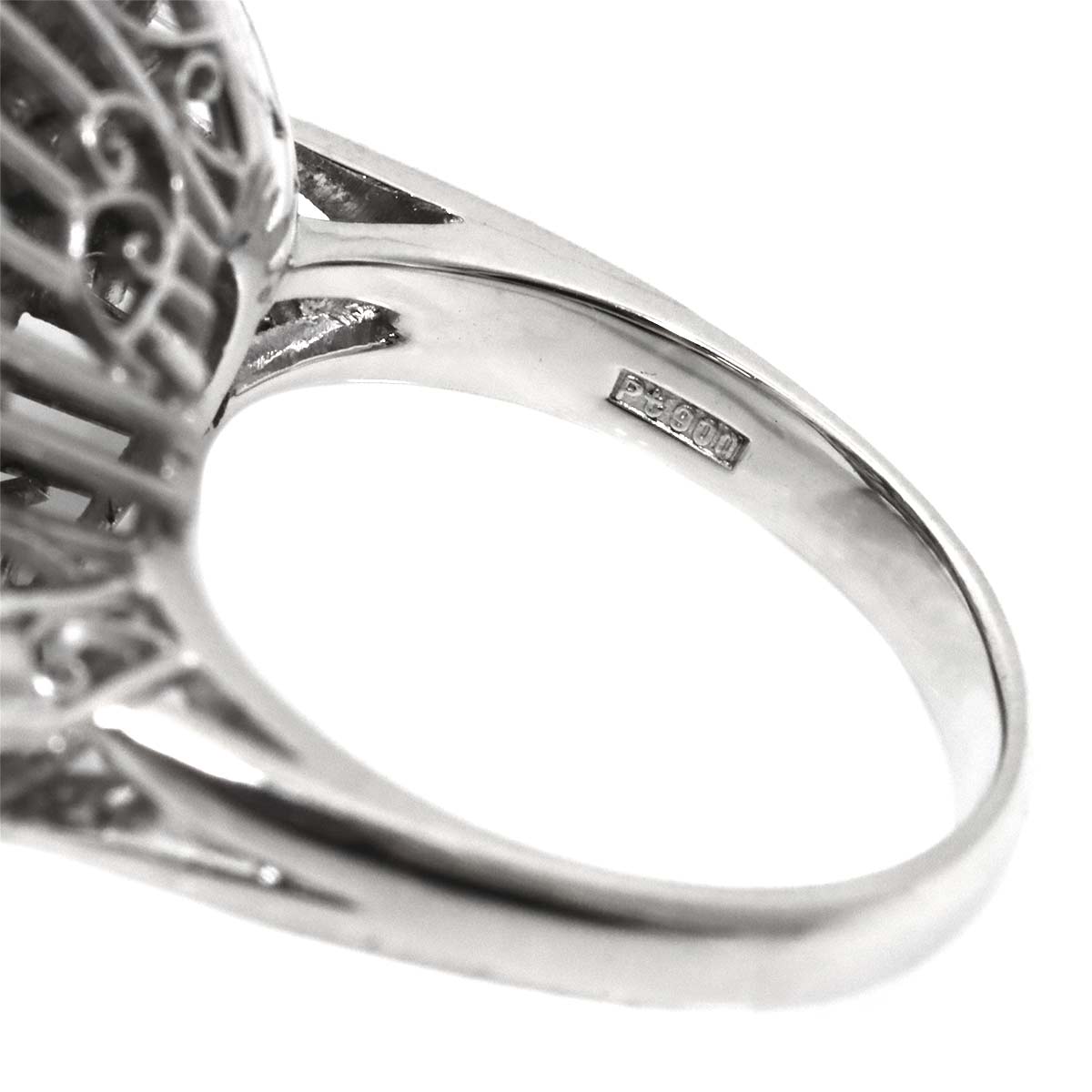 South Sea pearl 13.6mm Diamond Ring Pt Platinum Size6.75-7.25(US)