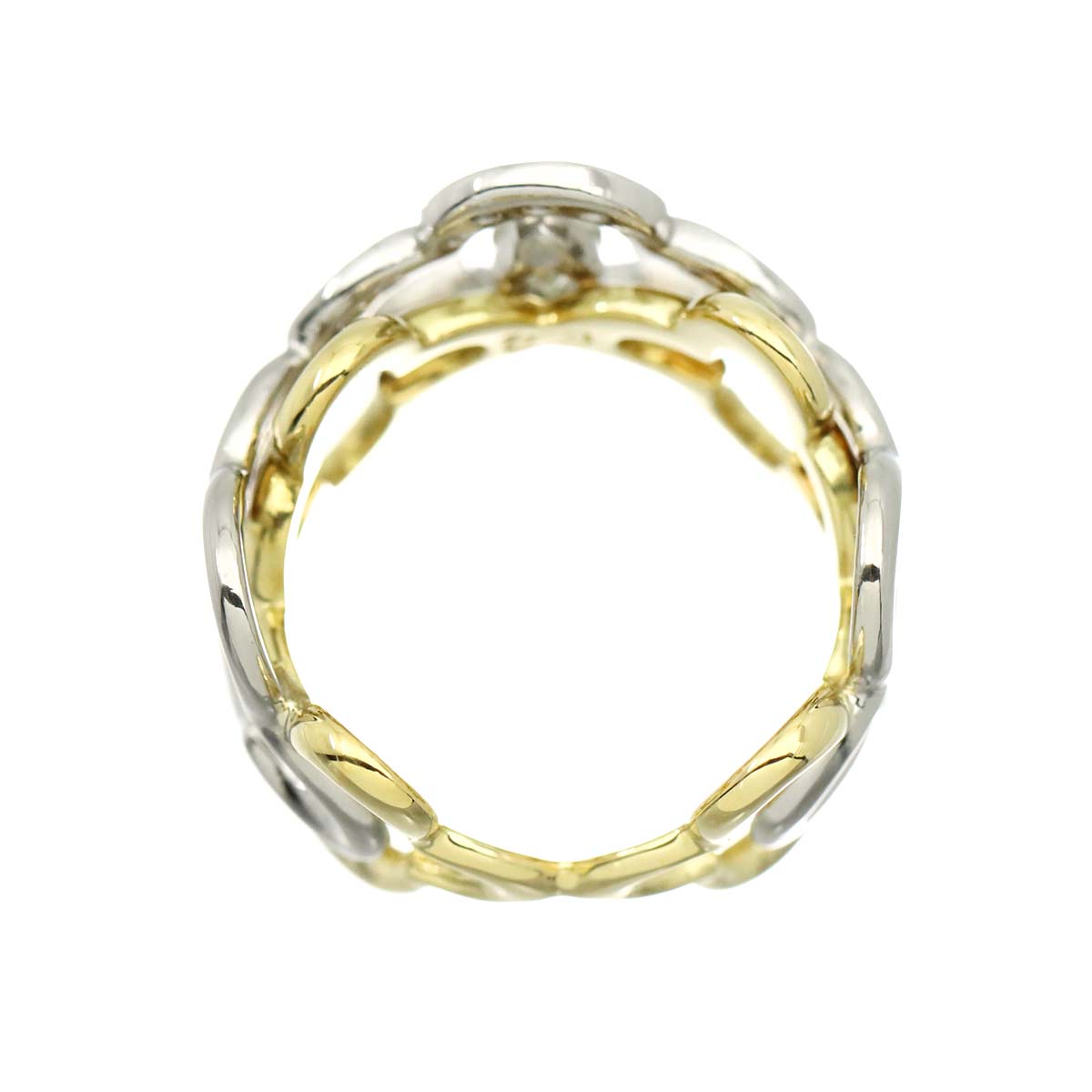 Diamond 0.463ct/0.22ct Ring 18K YG Pt Size7.25-7.5(US)