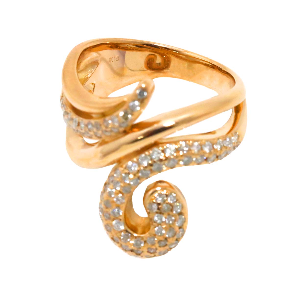 Diamond 0.80ct Ring 18K PG Pink Gold 750 Size7.25-7.5(US)