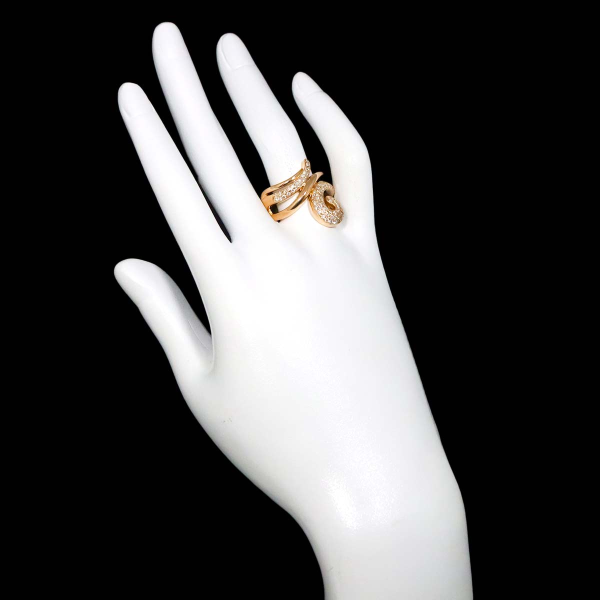 Diamond 0.80ct Ring 18K PG Pink Gold 750 Size7.25-7.5(US)