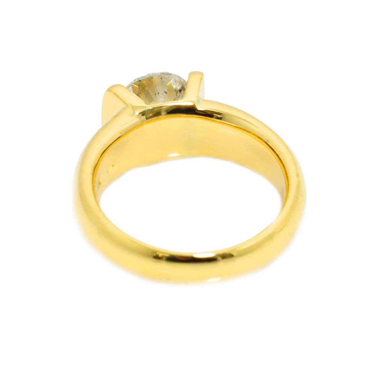 Diamond 1.64ct Ring 18K YG Yellow Gold 750 Size5-5.25(US)