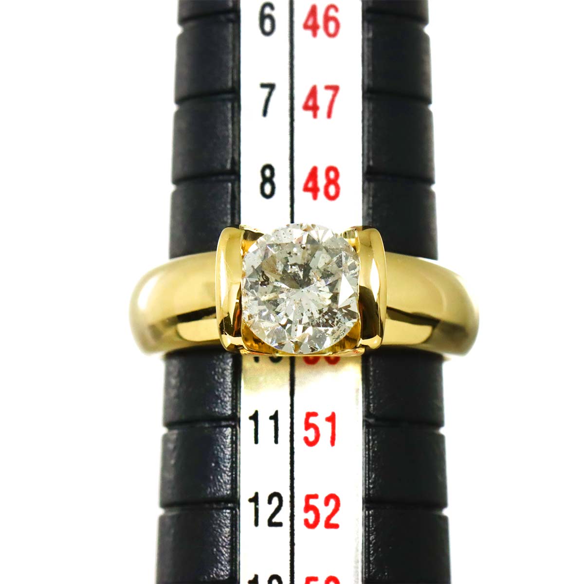 Diamond 1.64ct Ring 18K YG Yellow Gold 750 Size5-5.25(US)