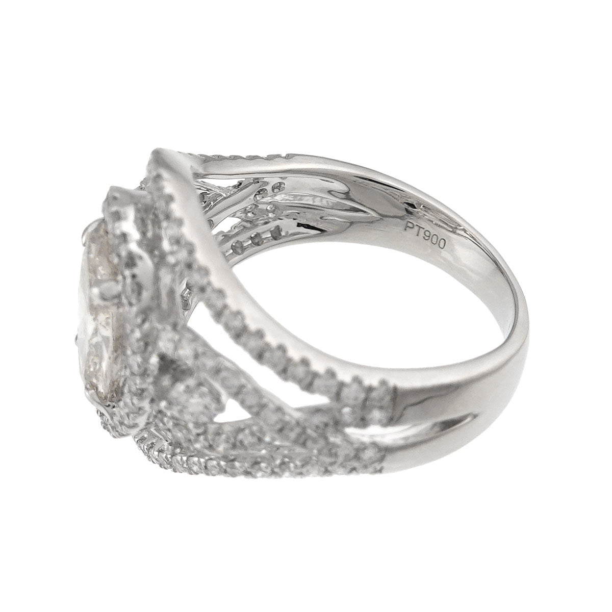 Diamond 1.432ct/0.80ct Ring Pt Platinum size5-5.25(US)