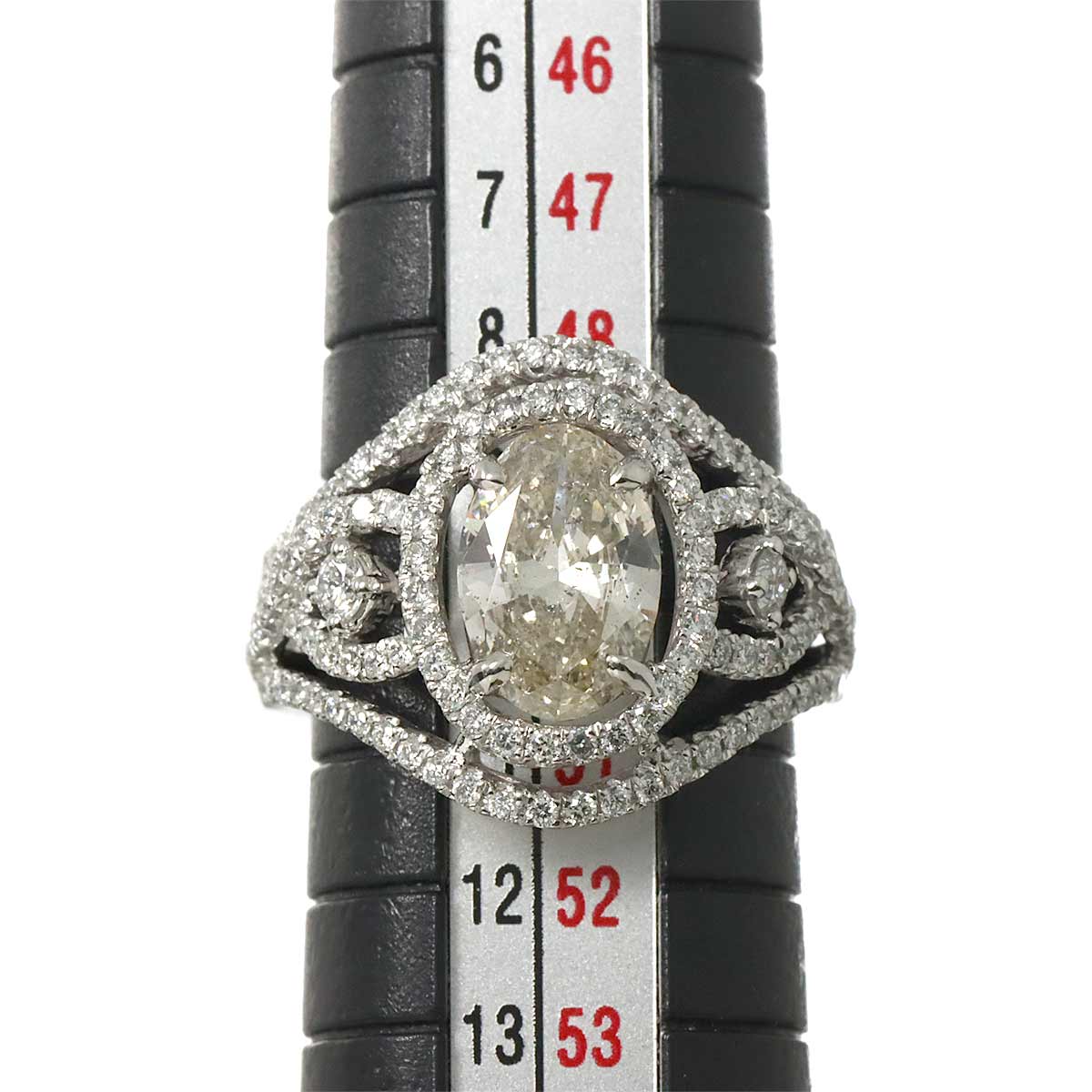 Diamond 1.432ct/0.80ct Ring Pt Platinum size5-5.25(US)