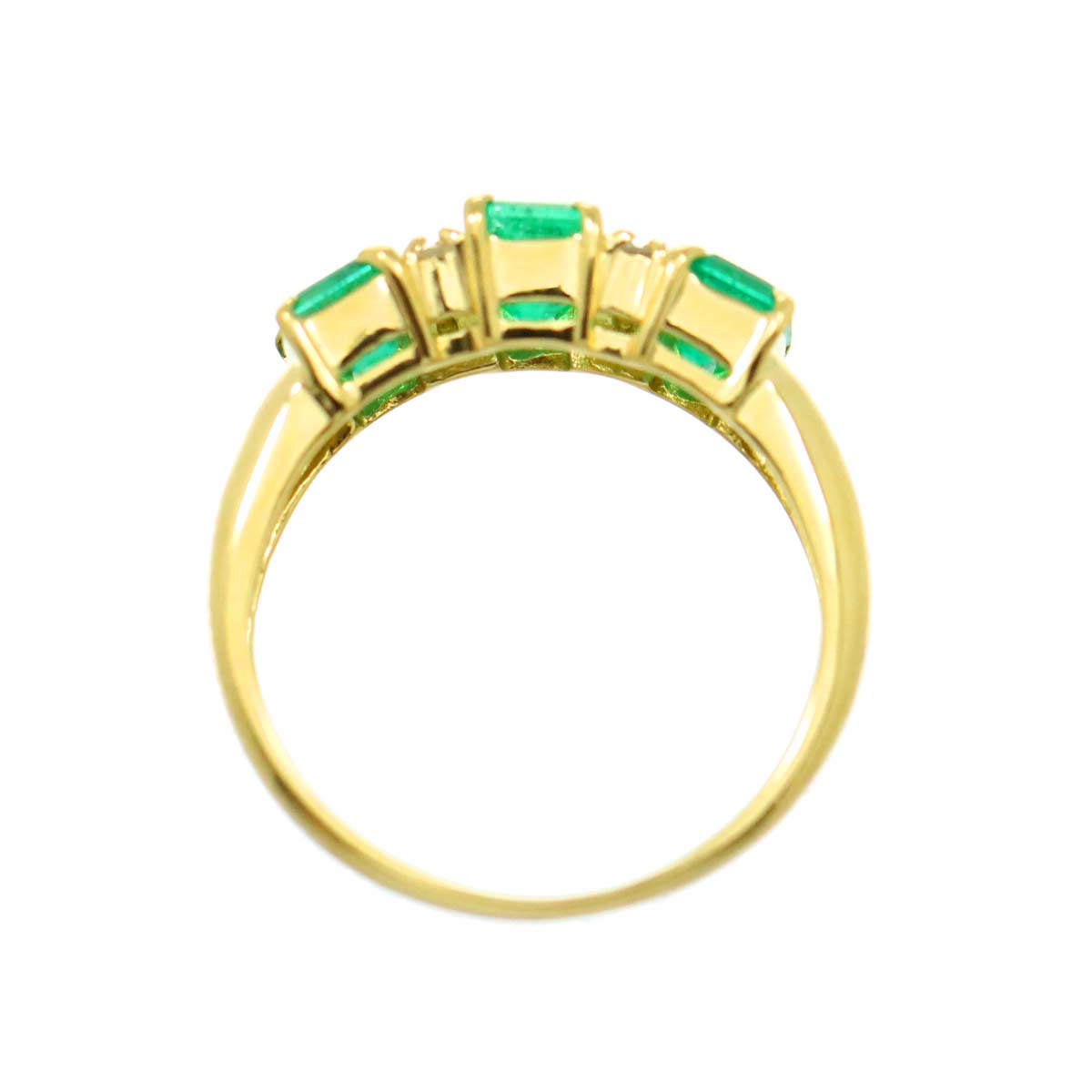 Emerald 1.02ct Diamond 0.06ct Ring 18K YG 750 size4.5((US)