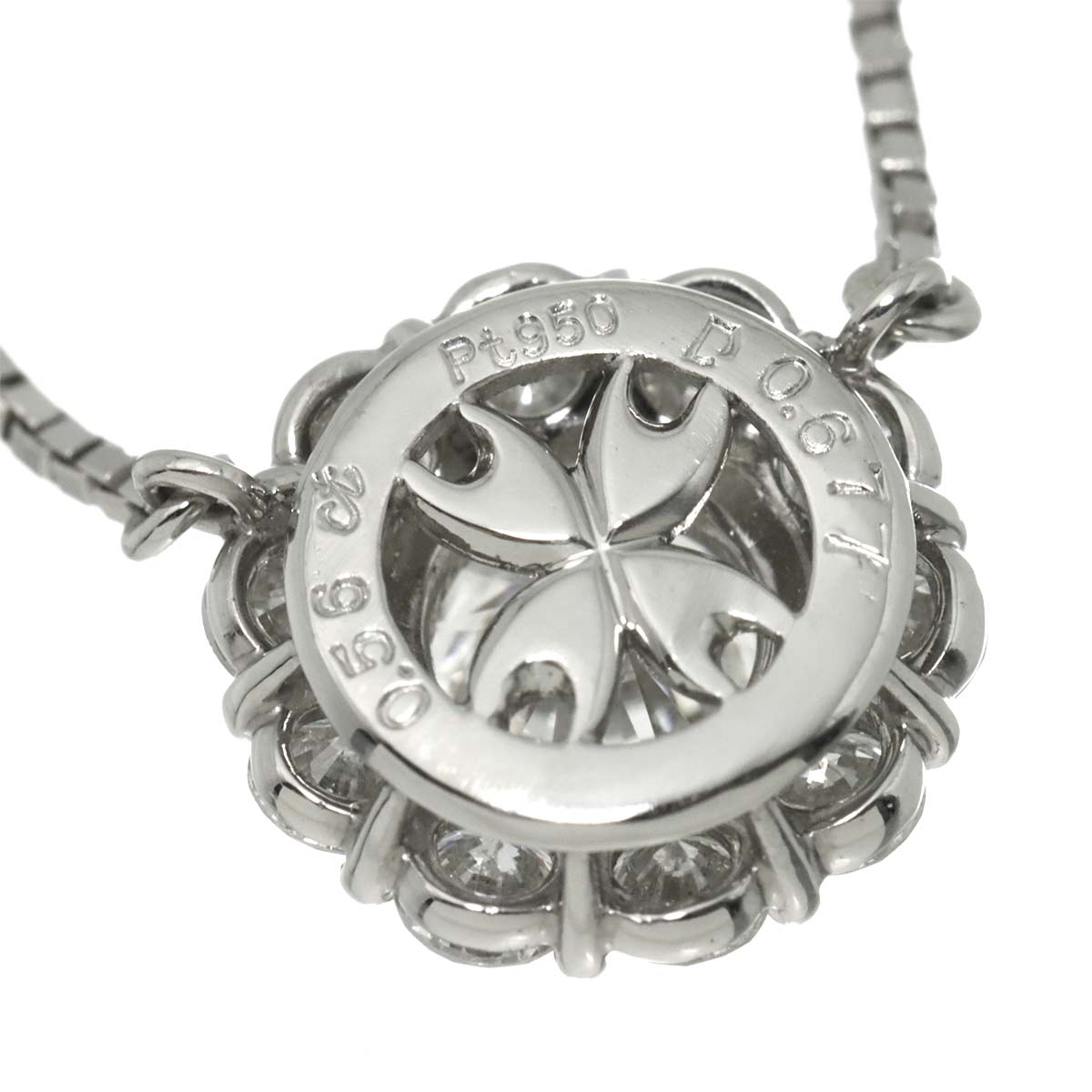 Diamond 0.667ct G/SI2/GD 0.56ct Necklace Pt Platinum