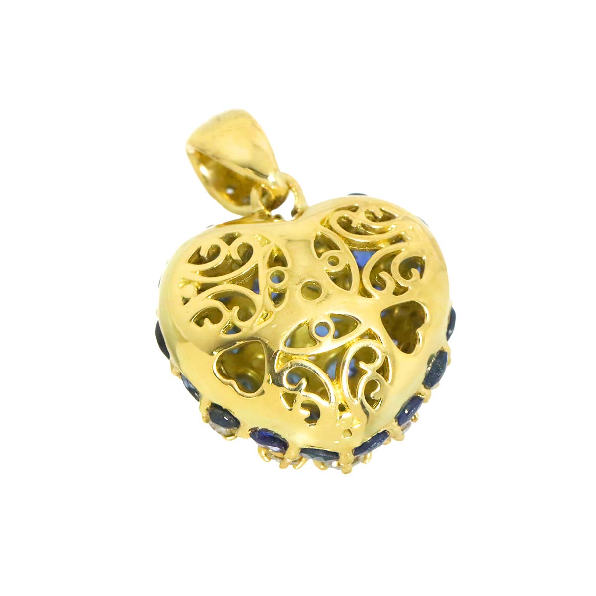 Sapphire 2.00ct Diamond 0.65ct Pendant Top 18K K18 YG Yellow Gold 750