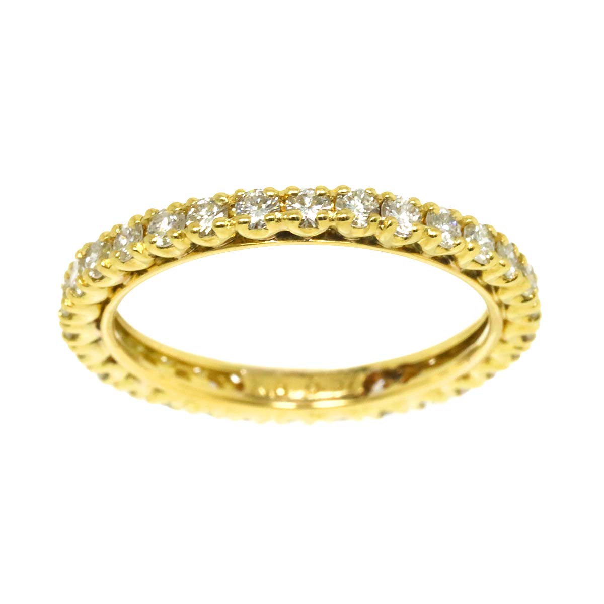 Diamond 0.67ct Ring 18K YG Yellow Gold 750 Size4-4.5(US)