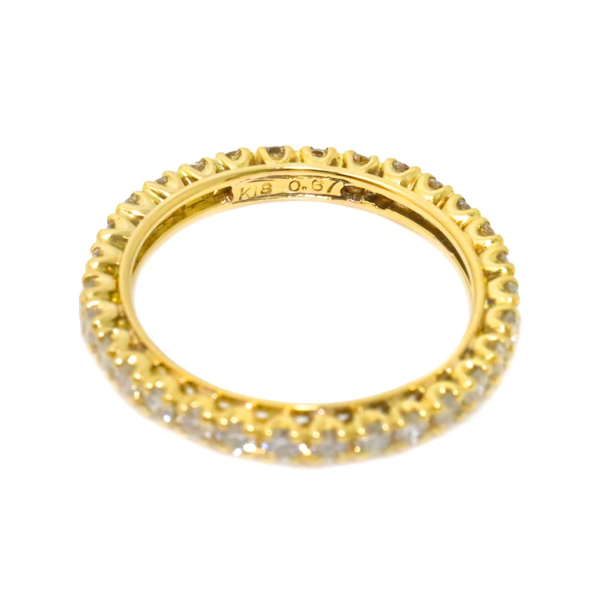 Diamond 0.67ct Ring 18K YG Yellow Gold 750 Size4-4.5(US)