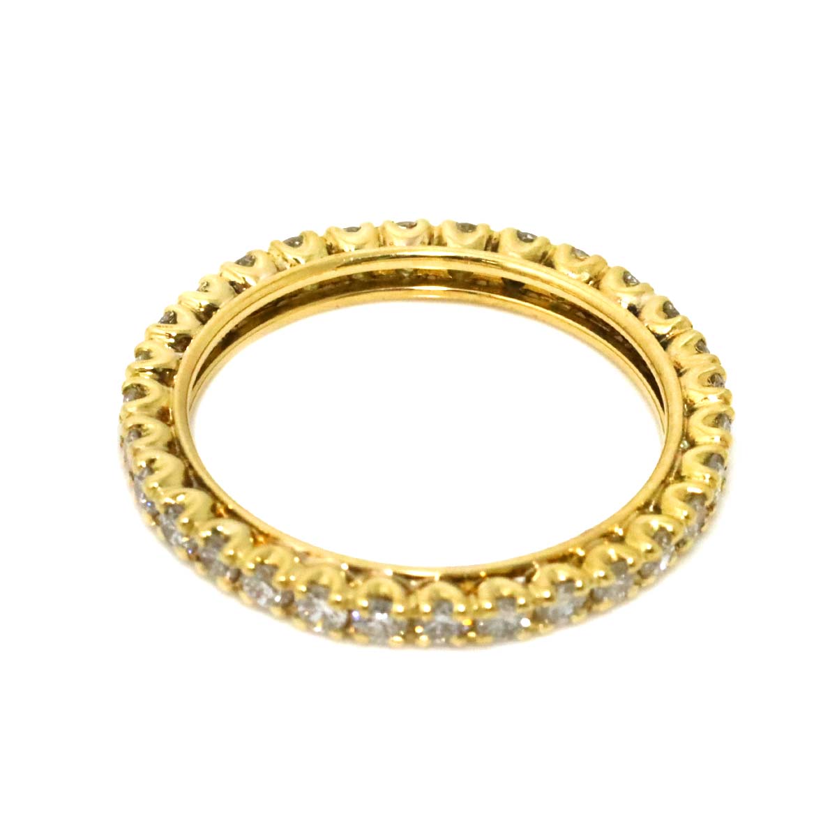 Diamond 0.67ct Ring 18K YG Yellow Gold 750 Size4-4.5(US)
